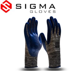 دستکش کار کف مواد نیتریل سیگما-کد312 یک کارتن (180جفت)